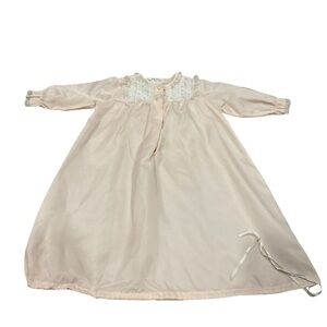 Vintage Baby Dior Christian Dior pink dress nightgown christening lace trim 0-12